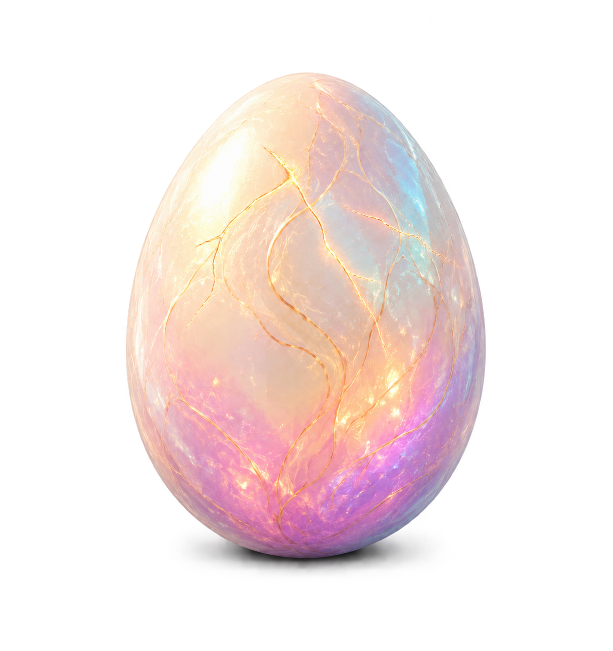 A glowing unicorn egg ready to hatch